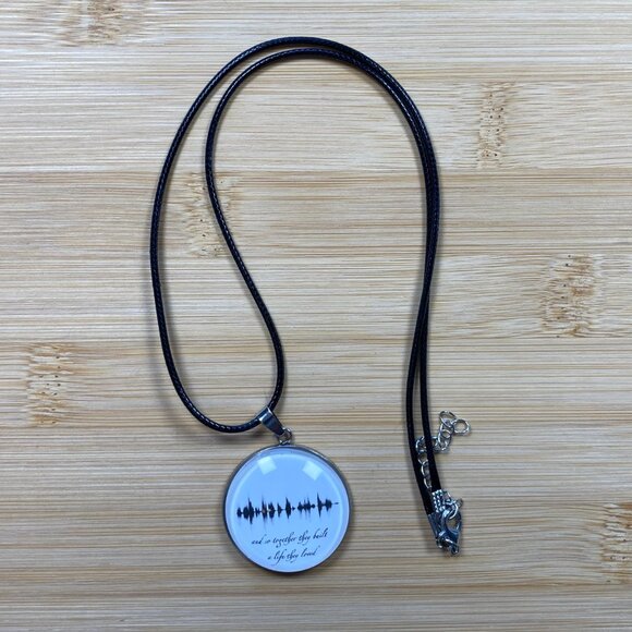 And So Together They Built A Life They Loved Soundwave Cabochon Necklace - Picture 3 of 3